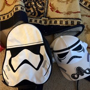Star Wars storm trooper hat and bookbag nwot.